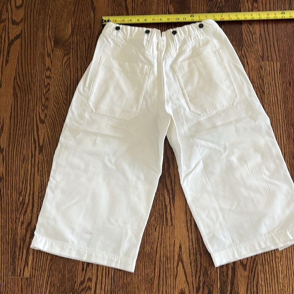 Free People size 6 Keep Calling Crop Pants in White not GREEN - Picture 5 of 6